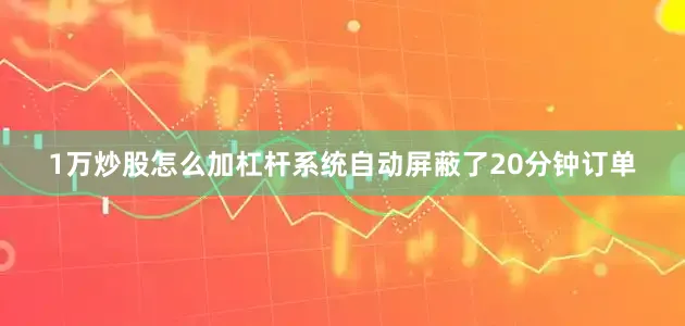1万炒股怎么加杠杆系统自动屏蔽了20分钟订单